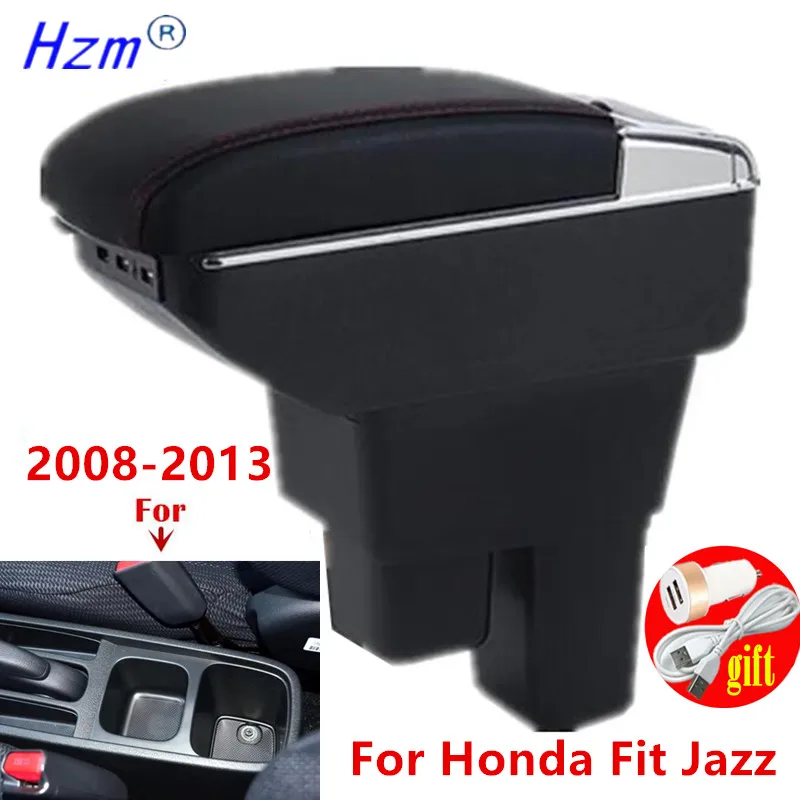 Auto-Armlehne für Honda Jazz Armlehnenbox für Honda Fit Jazz 2 2008-2013 2009 2010 2011 2012 Arm-Aufbewahrungsbox Auto-Zubehör