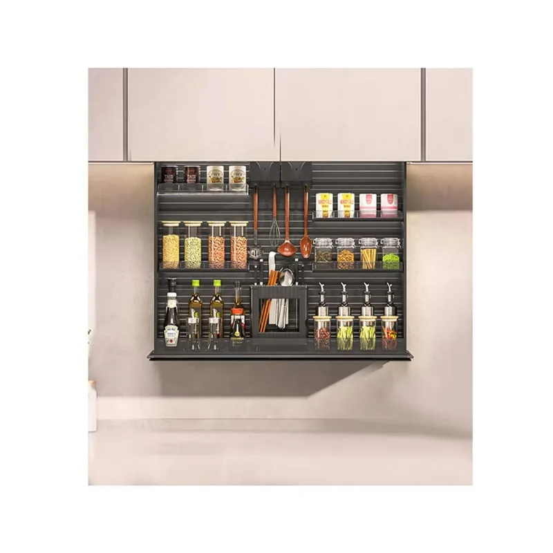 

Hanging Cabinet Storage Basket Kitchen Organizer Electric Lifting Seasoning Basket