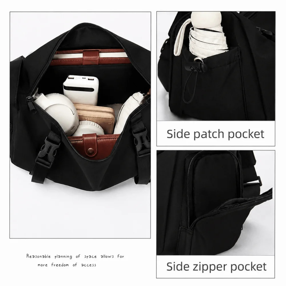 Modische Umhängetasche aus Nylonmaterial, große Kapazität, koreanischer Stil, einzelne Umhängetasche, lässiger Rucksack für Herren – Detail 5