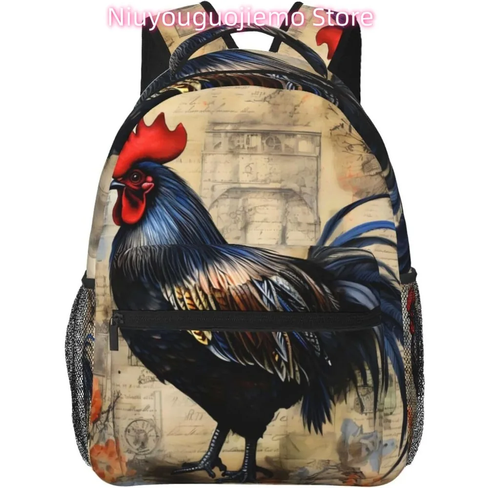 

Легкий рюкзак для ноутбука Rooster Newspaper, легкий многоцелевой дорожный повседневный рюкзак унисекс, студенческие рюкзаки для мужчин Wo
