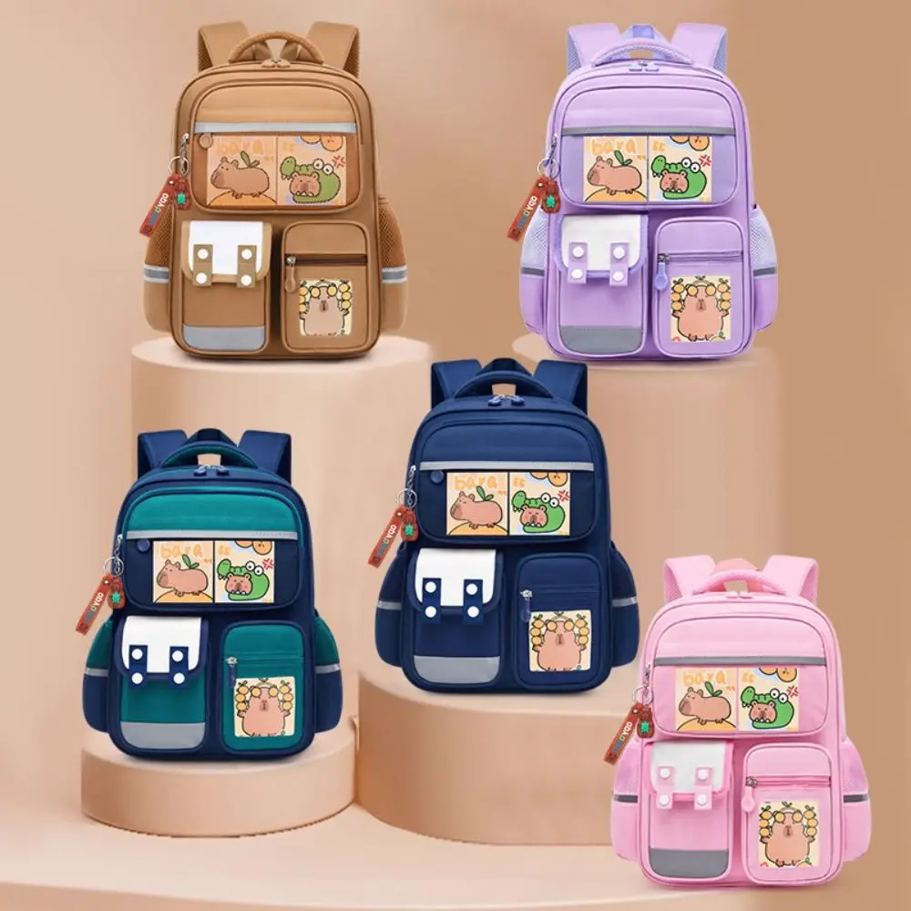 

Multi-Compartment Capybara Backpack Waterproof Large Capacity Children's Shoulder Bag Multi Functional Oxford Cloth