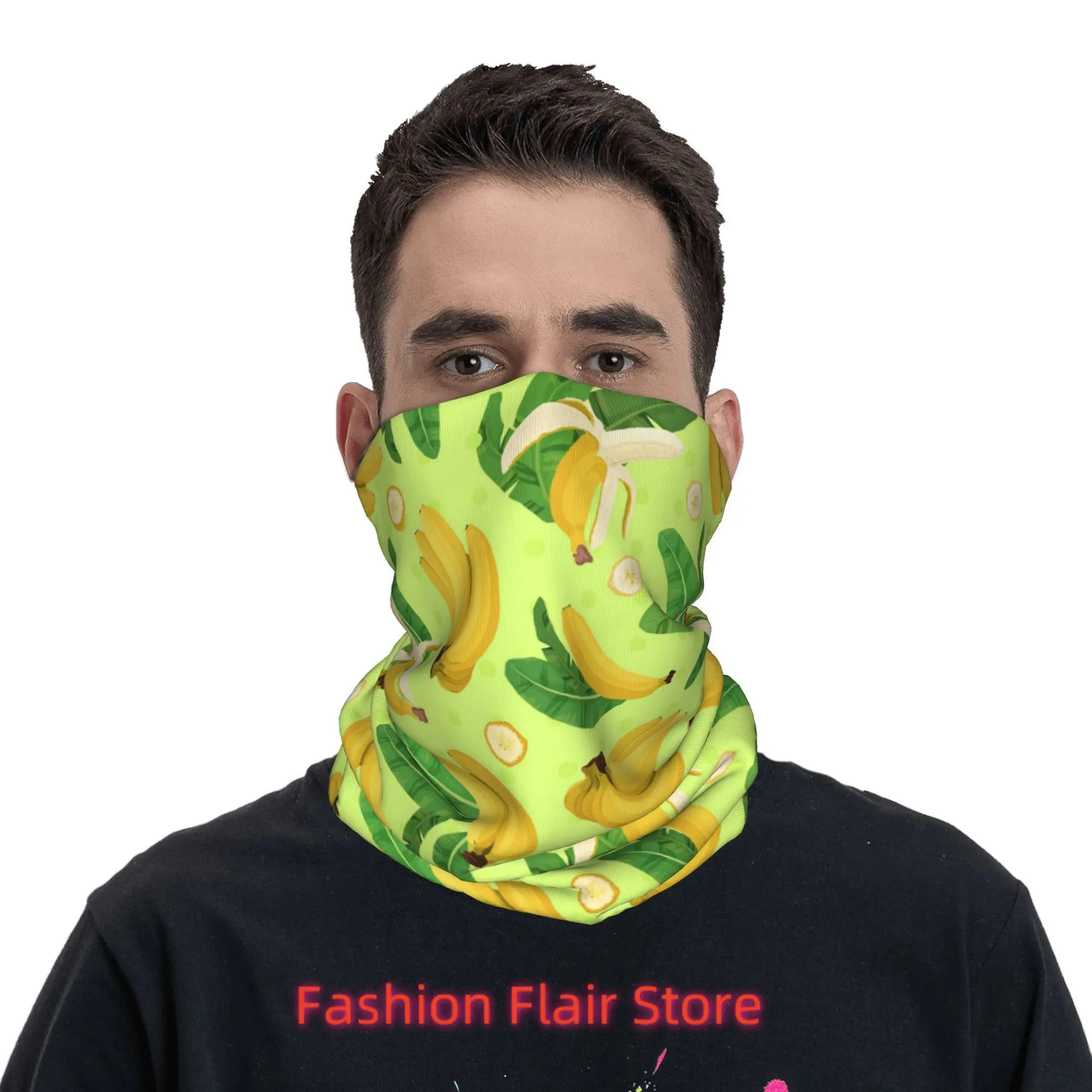 

Banana Pattern Bandana Neck Cover Printed Wrap Scarf Multifunction Cycling Scarf Hiking Fishing Unisex Adult All Season