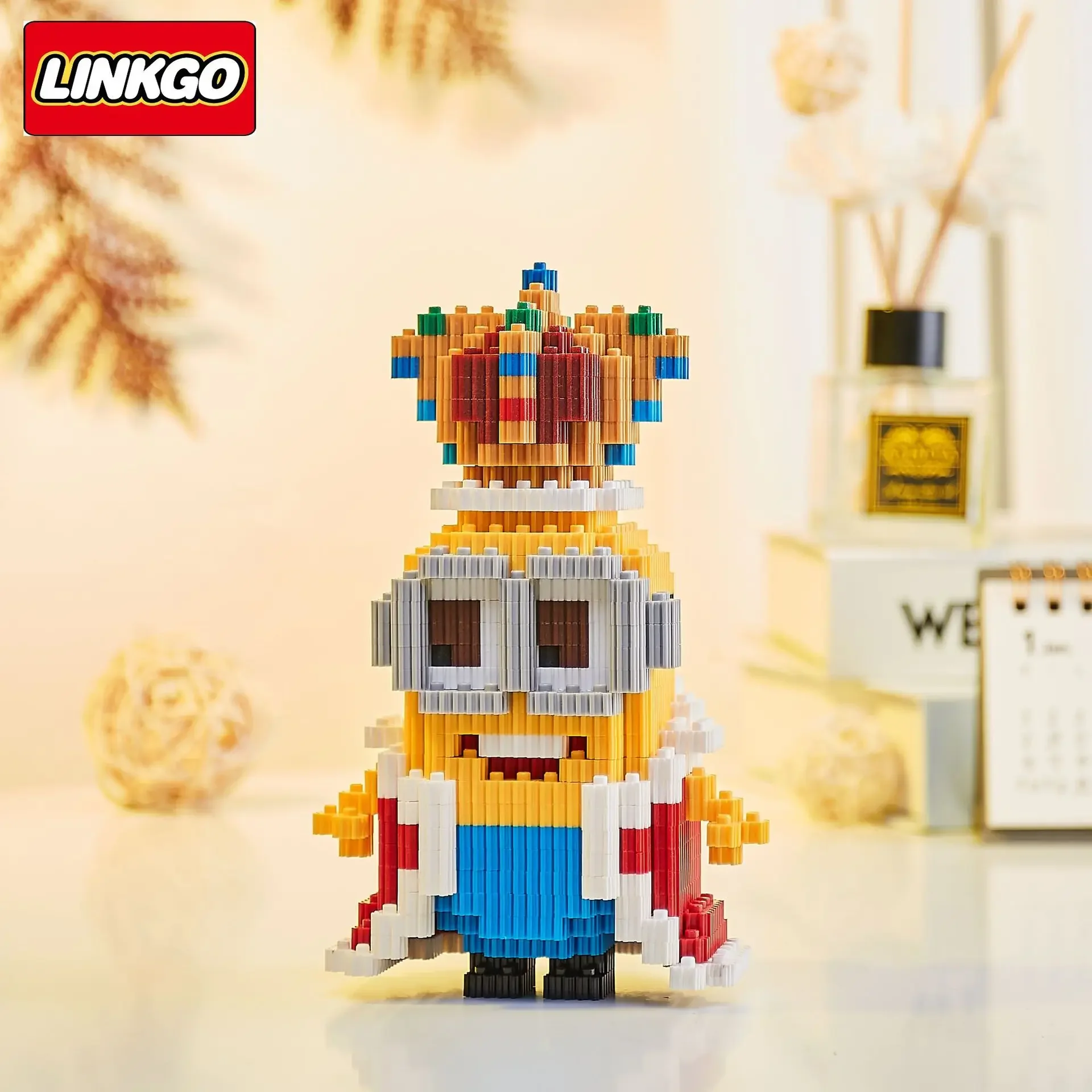 Linkgo Minion Cosplay Connection Building Blocks Dave Stuart Funny 3D Model Anime Minions Mini Brick Figure Toy For Santa Gift