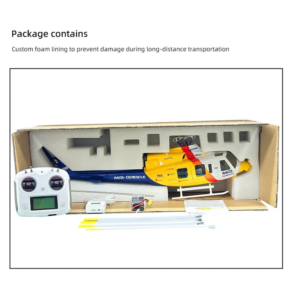 FLYWING Bell 412 RC Hubschrauber 6-Kanal 4-Paddel GPS One-Key-Return Simulation Fernbedienung Hubschrauber Glocke 412 RTF