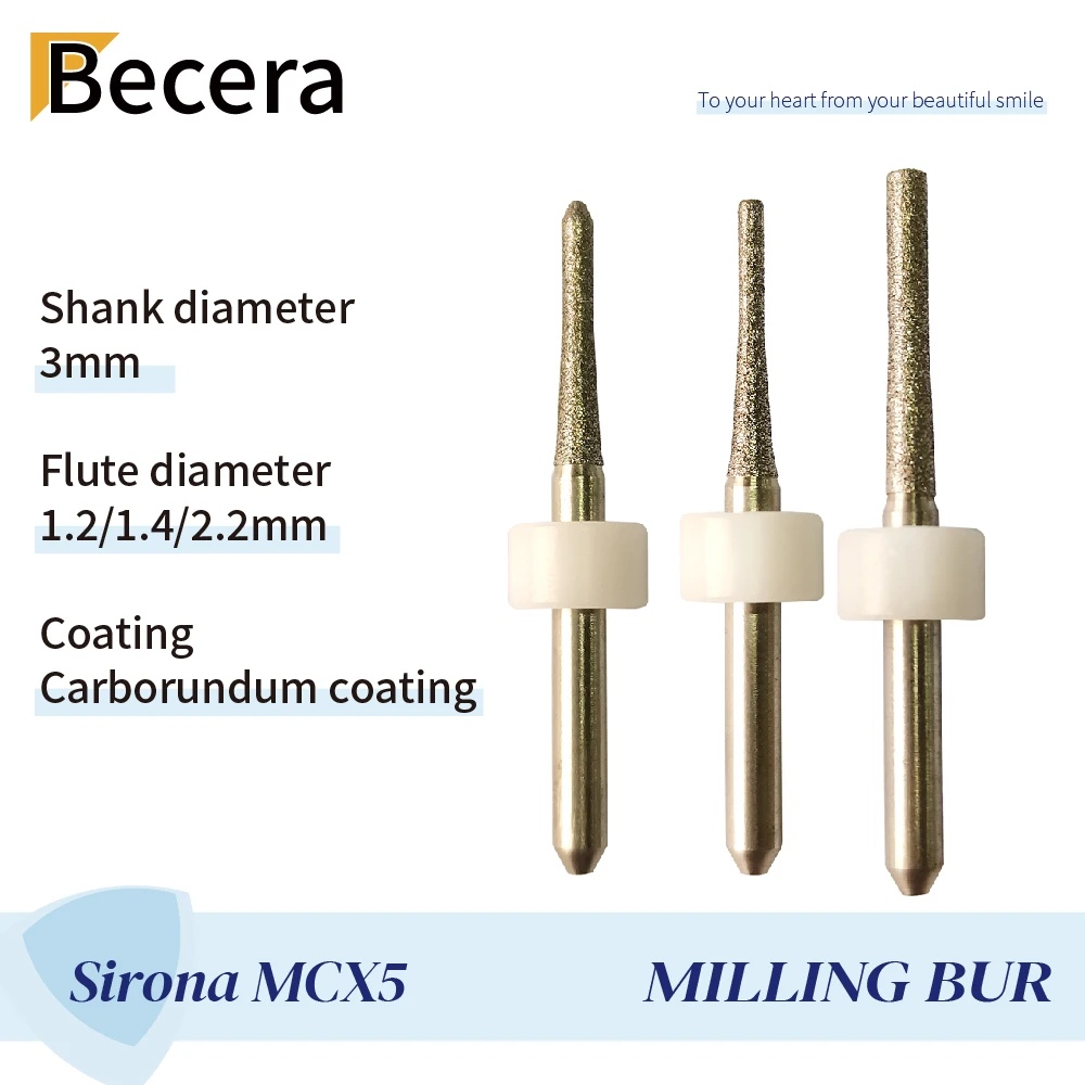 

Becera Milling Burs of Sirona MCX5 Carborundum Coating for Lithium Disilicate Blocks Milling Drills for Dental Lab Use