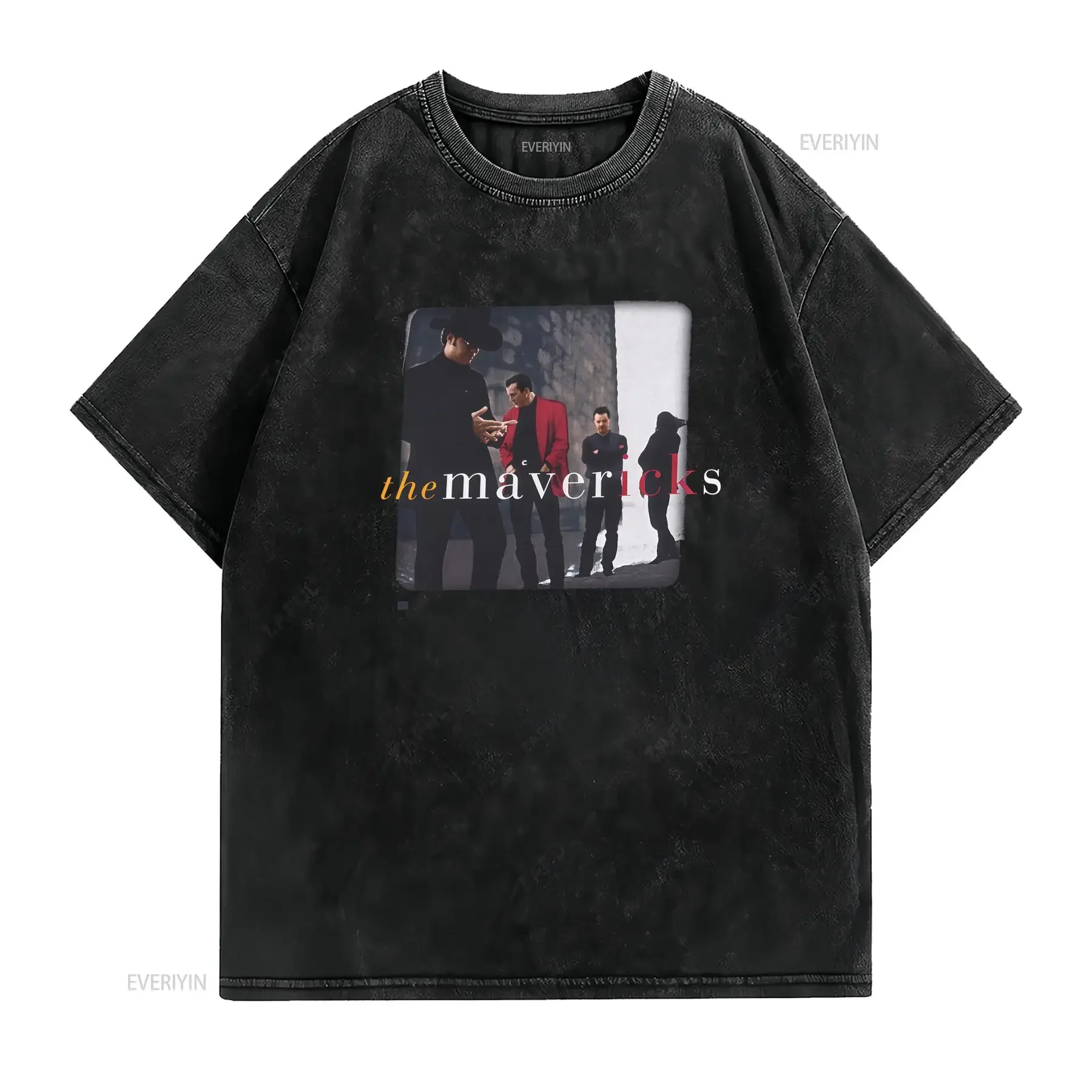 winter land The Mavericks Band T shirt Men's L size double sided p vintage Washed Stylish Versatile Unisex Soft