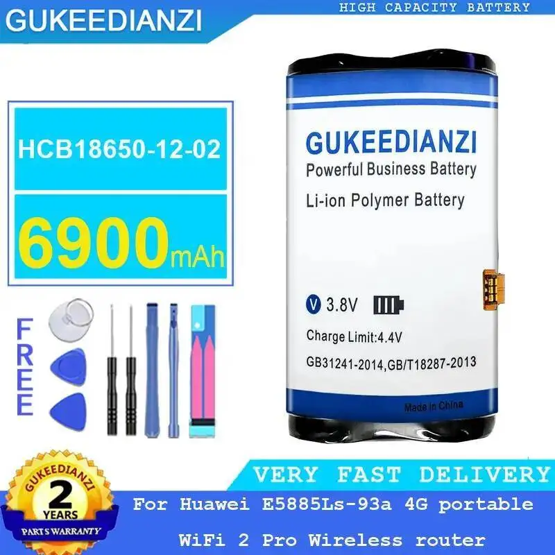 

Wireless Router Battery For Huawei E5885ls-93A 4G Portable Wifi 2 Pro Premium Replacement 6900Mah HCB18650-12-02