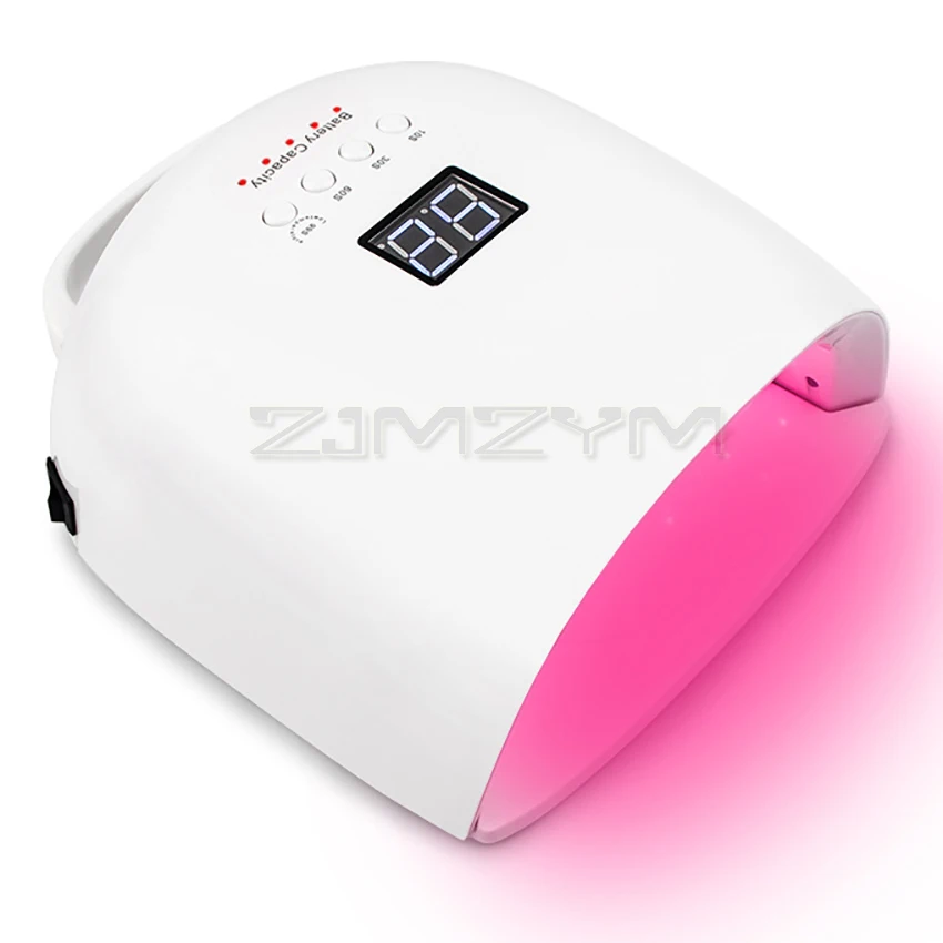 Lampada per asciugare le unghie ricaricabile Macchina per asciugare lo smalto gel wireless da 86 W Manicure a luce rossa con manico Lampada LED UV per unghie senza fili