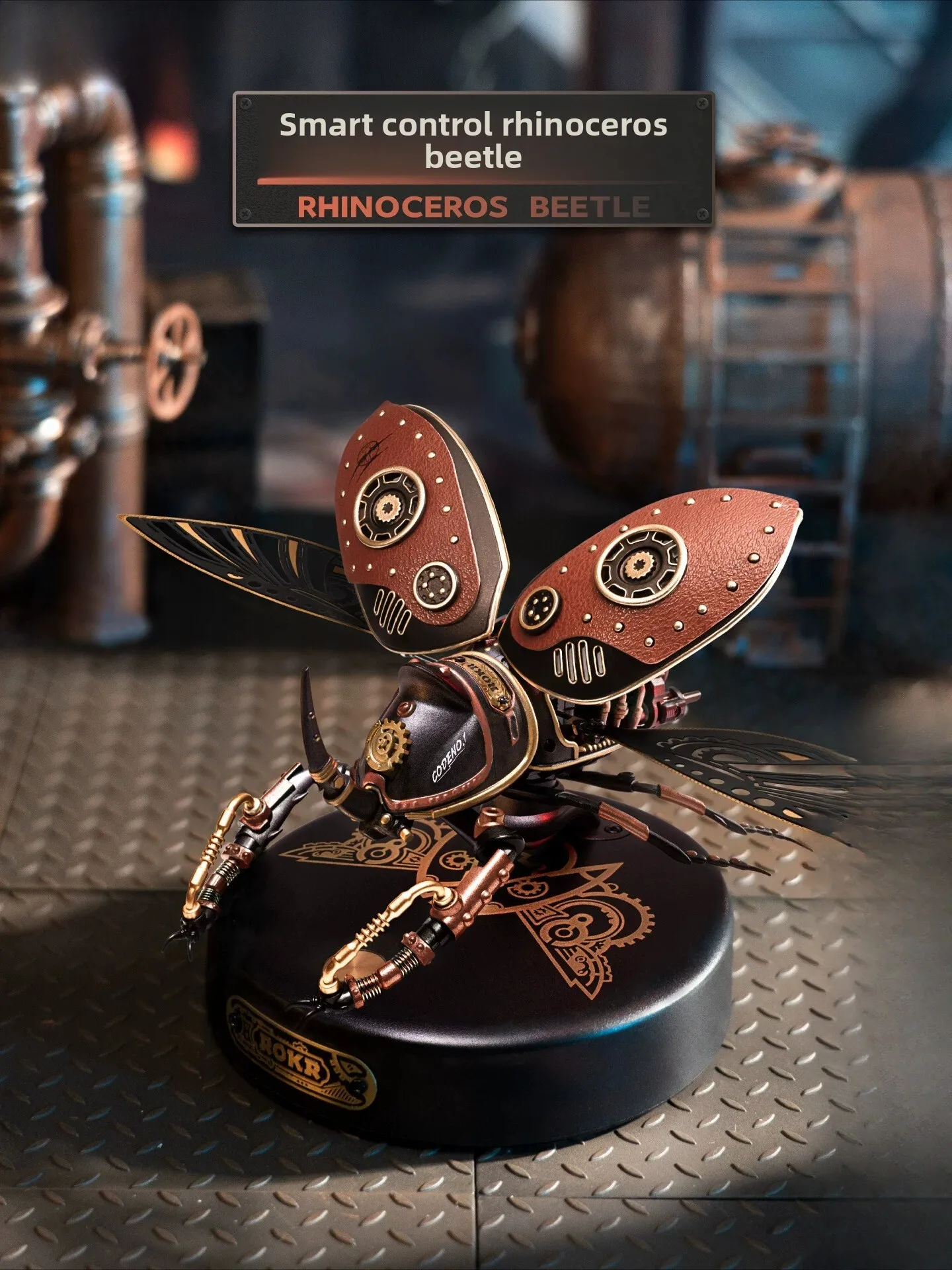 Intelligent control rhinoceros beetle assembly model handmade building block three-dimensional puzzle toy, birthday gift