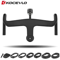 Manillar integrado de carbono KOCEVLO Road AERO para horquilla de 28,6mm con espaciadores, cables internos de ciclismo, vástago de barra de carretera