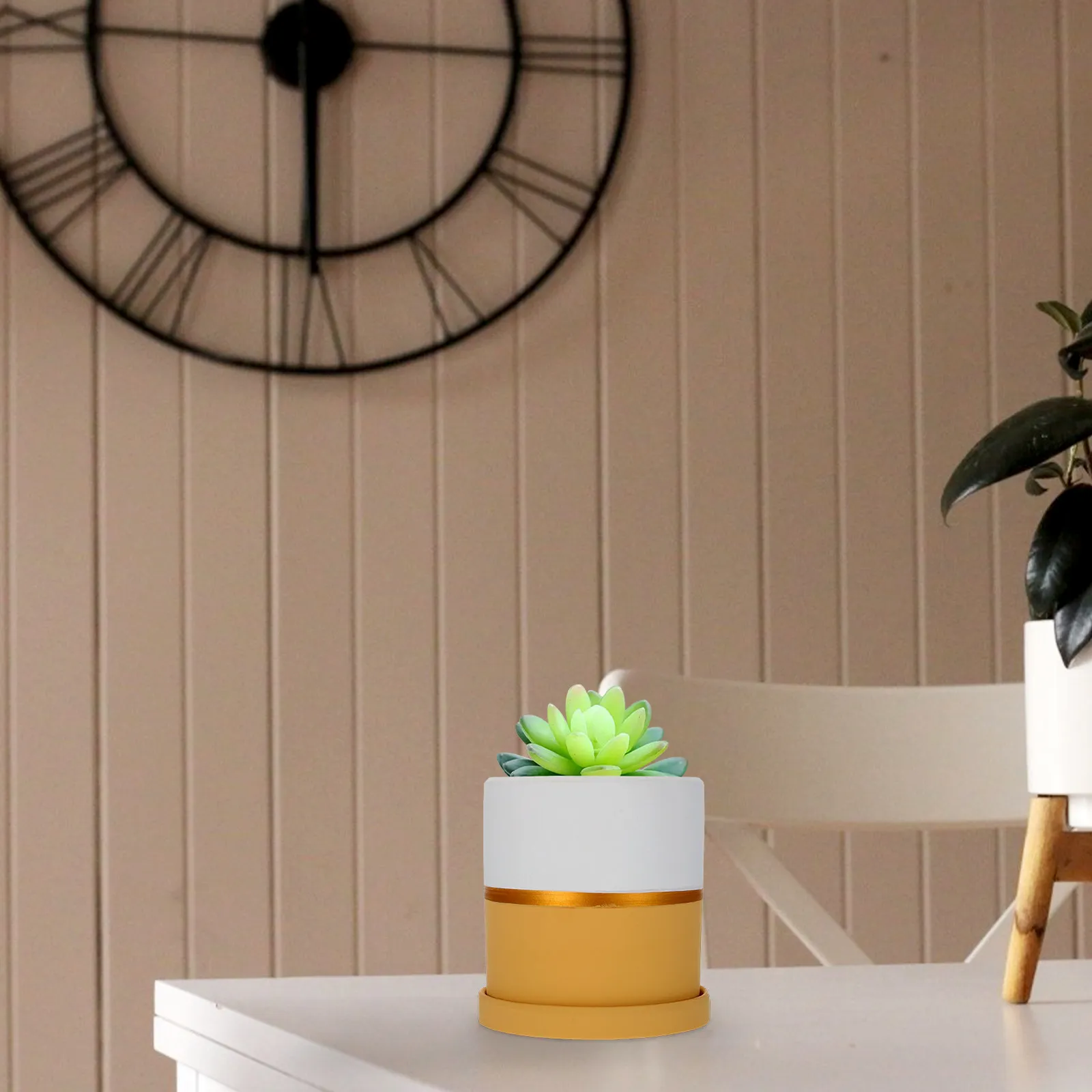 1Pcs Premium Thick Ceramic Succulent Flower Pot Simple Elegant Tabletop Planter for Small Plants Herbs Ferns Keys Storage