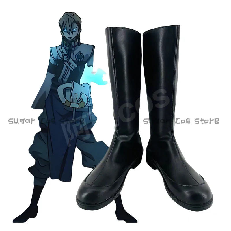 Gachiakuta Zanka Cosplay Shoes Boots Anime Black Long PU Leather Boots Halloween Carnival Party Props Suit Shoes For Women Men