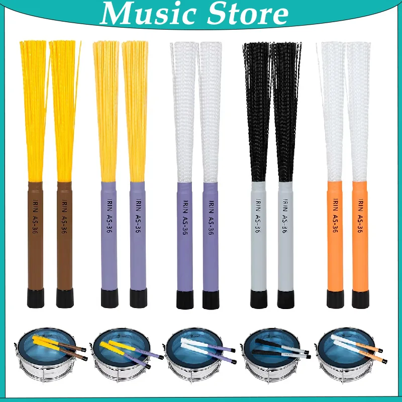 IRIN Ein Paar Drumstick Pinsel Holz Jazz Drum Stick Pinsel Von Drum Set Pinsel ABS Griff Percussion Drum Zubehör