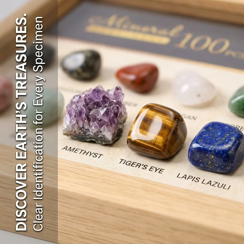 100 Pcs Natural Stones Raw Crystal Specimen Set