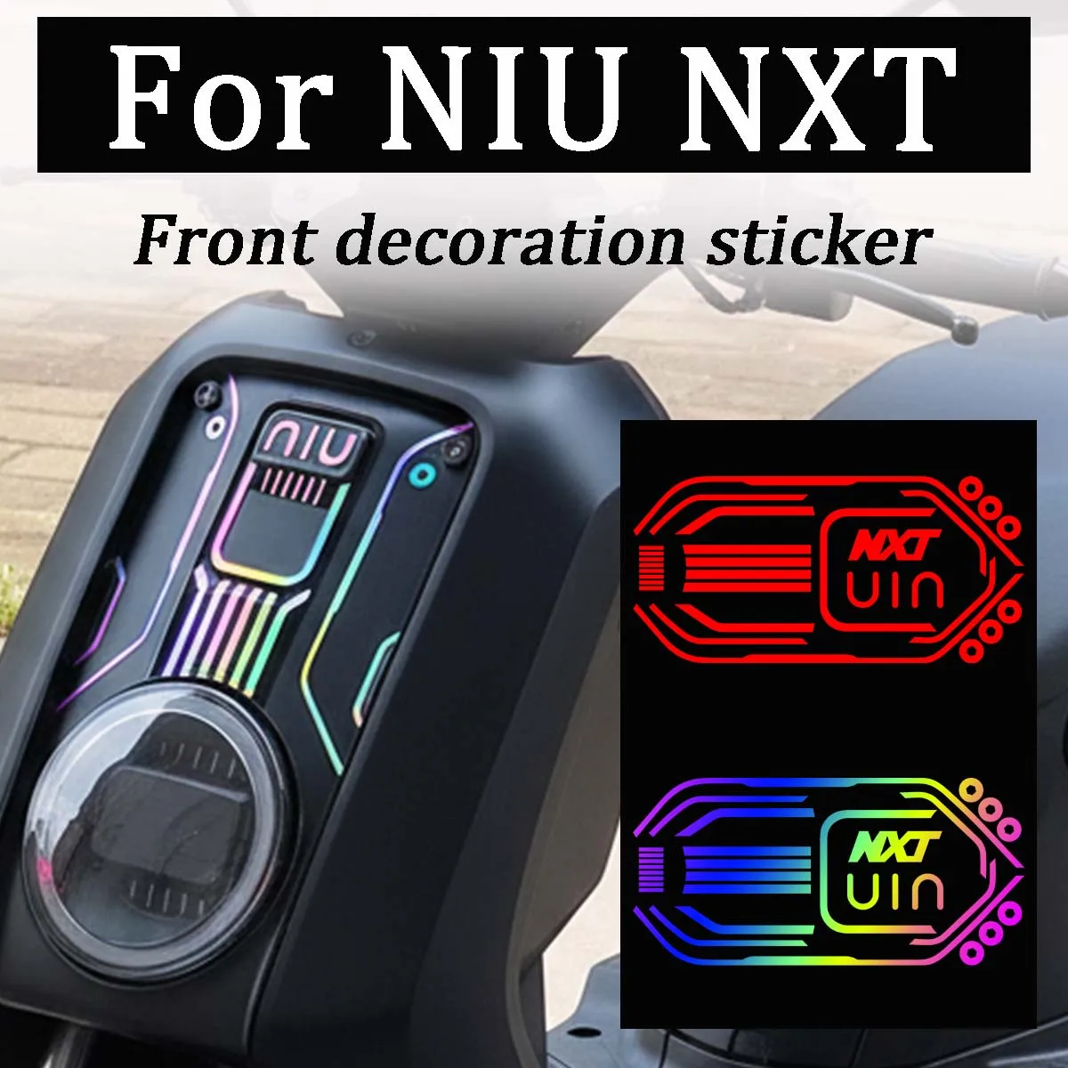 For Niu NXT Electric Scooter Front Face Decorative Motorcycle Stickers Reflective Vinyl Moto Body Decals Motorcycles Accessories
