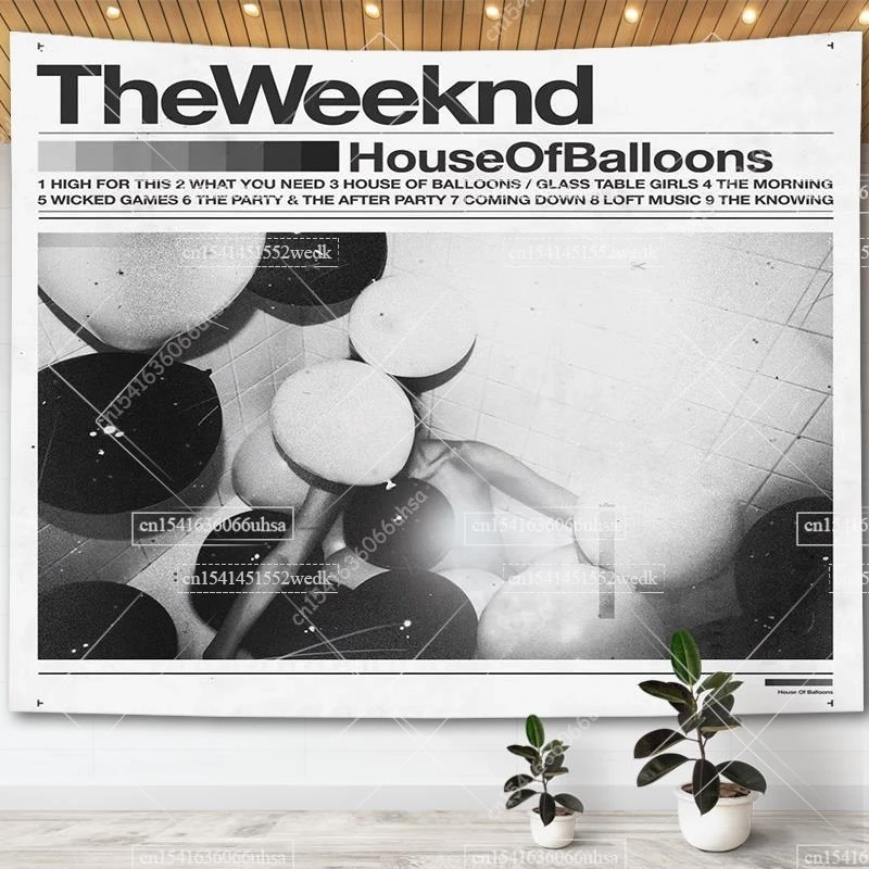 The Weeknd Music Album Posters House of Balloons Tapestry Living Room Decor Aesthetic Hippie Tapestries Home Decoration Carpets