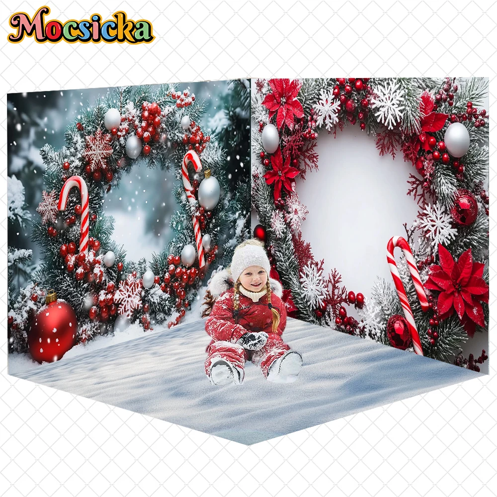 

Mocsicka Christmas Background Winter Snowflake Decoration Happy New Year Party Kid Child Portrait Photo Backdrop Birthday Banner