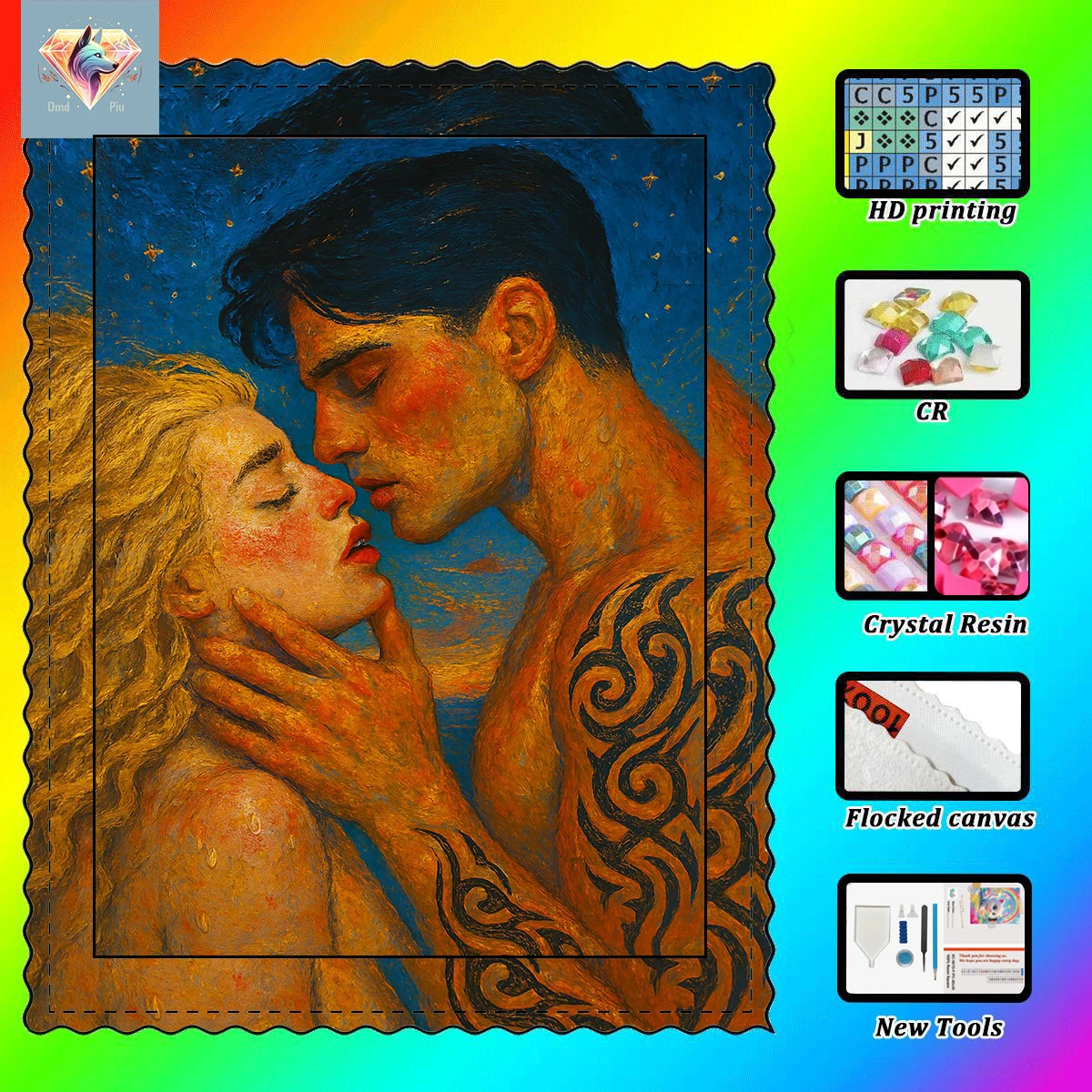

【Piu Diamond Art】Oil painting style 100% resin FD+ab+cr Diamond Stamping Kit Perfect Masterpiece worth Buying