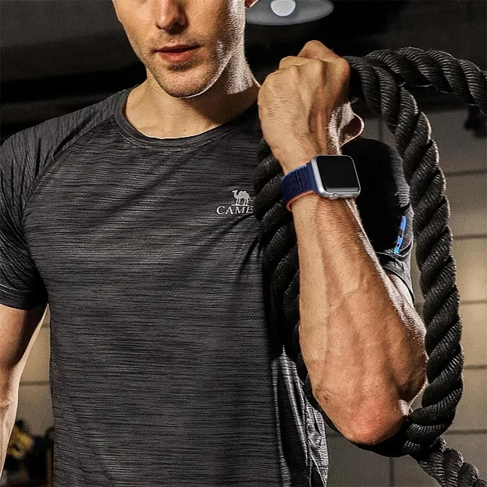 Nylonarmband für Apple Watch Ultra 3 2 49 mm, atmungsaktives Ersatzband für iWatch 11 10 46 mm 42 mm 9 8 7 6 SE 45 mm 41 mm 44 mm 40 mm