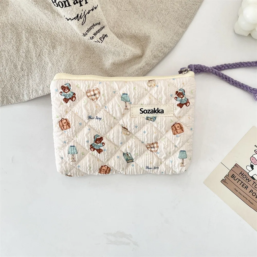 

New Quilted Floral Coin Purse Animals Portable Storage Bag Key Wallet Multifunctional ID Holder