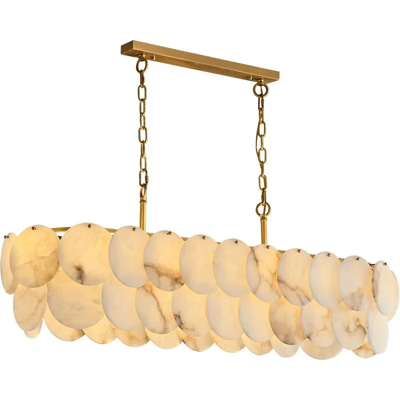 アメリカンスタイルのLEDストリップ型レストラン大理石ペンダントランプ、バーカウンターの家の装飾照明用、調光可能