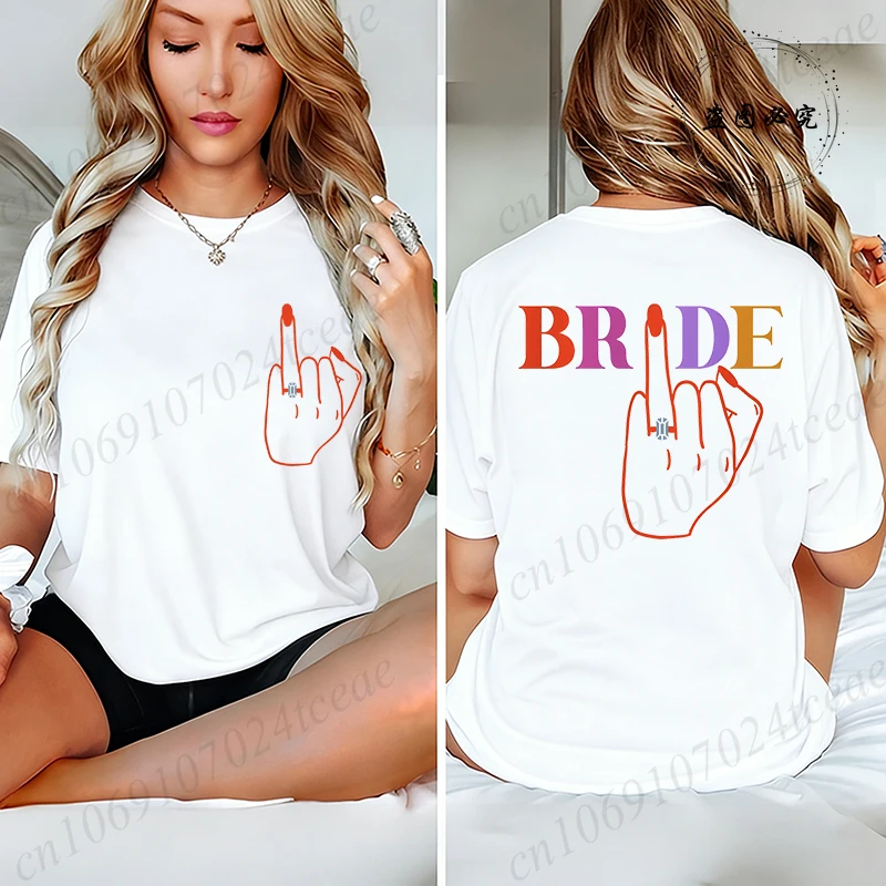 面白い結婚式の企画パーティー女性の Tシャツ夏のファッション Tシャツ衣類花嫁チーム花嫁デザイン Tシャツ半袖