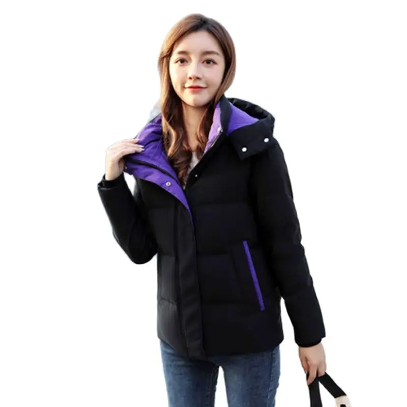 New winter women's high-quality white duck down cotton coat - 20 degrees below zero double breasted warm parka coat double-sided