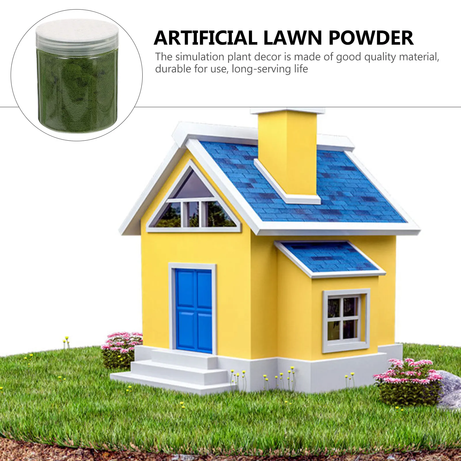 

1 Bottle Realistic Lawn Powder Simulation Moss Decor Diy Landscape Decoration Accessory Artificial Plant Fake Nylon Decor For