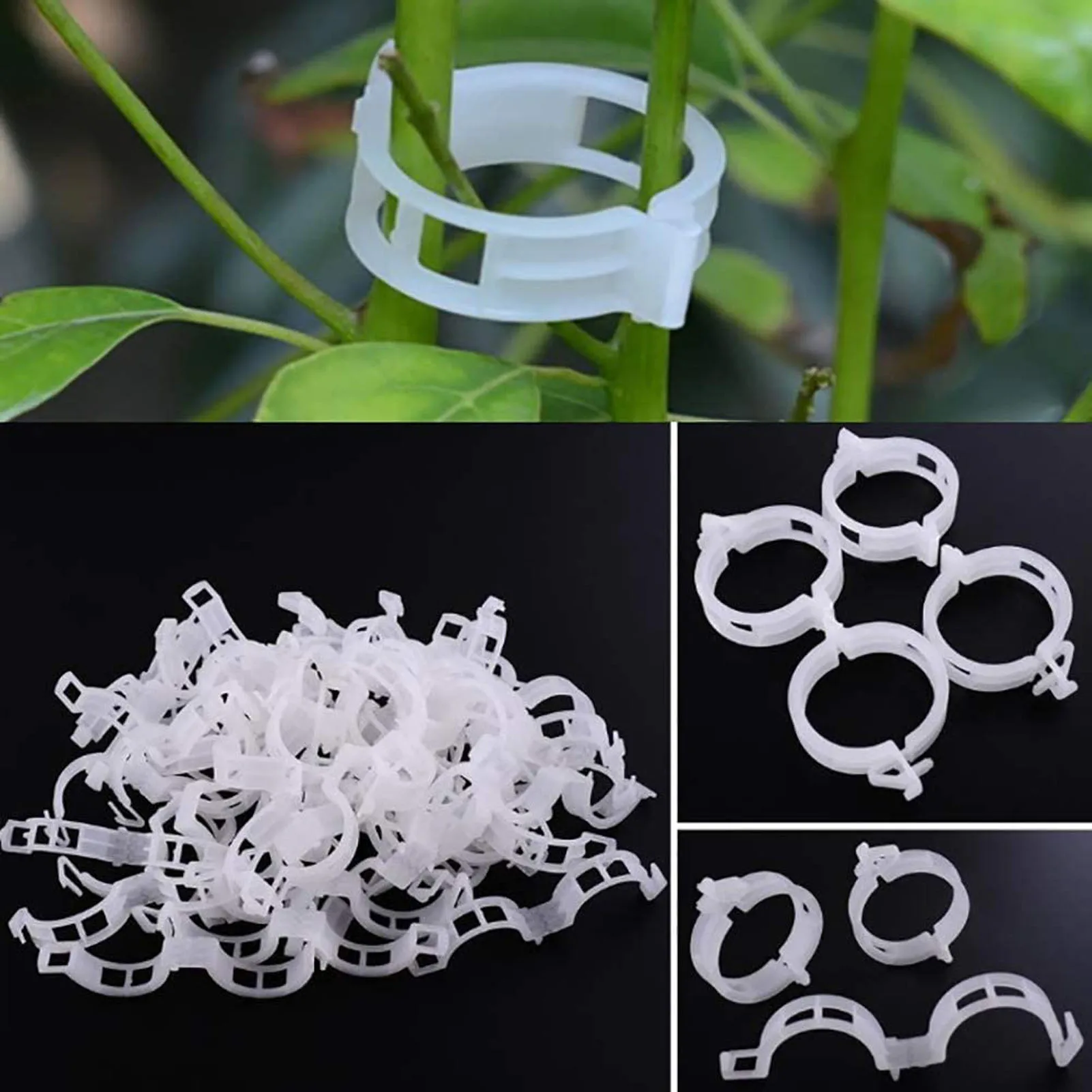 300PCS Plastic Tomato Clips Good Fixation Support Reusable Plant Support Clips for Various Vegetables Flowers Tomato Clips