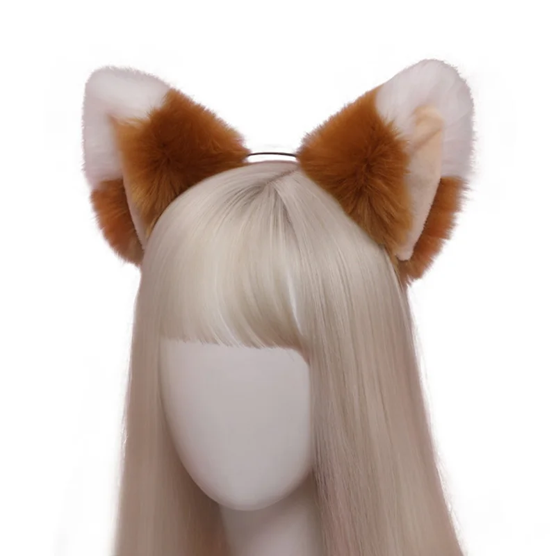 

New Halloween Cat Ears Hair Hoop Lolita Headband Cute Plush Animal Ear Hairband Cosplay Furry Headwear Fashion Hair Accessories