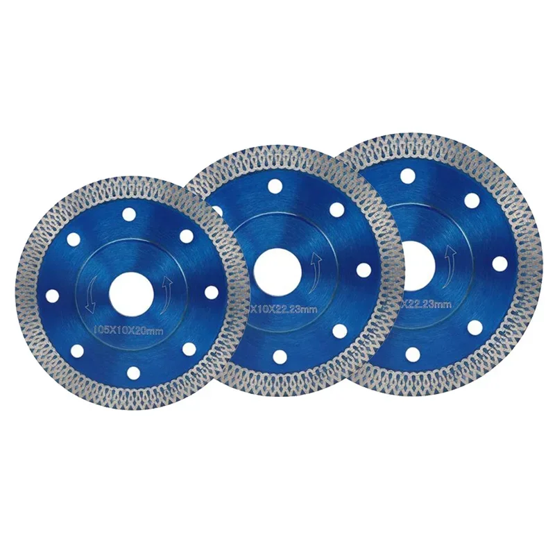 Lame de Scie Diamantée, Disque de Coupe Bleu, 115mm, 125mm, pour Verre, Porcelaine, Carrelage, Céramique, Marbre, Pierre, Outil de Coupe à Sec, 1