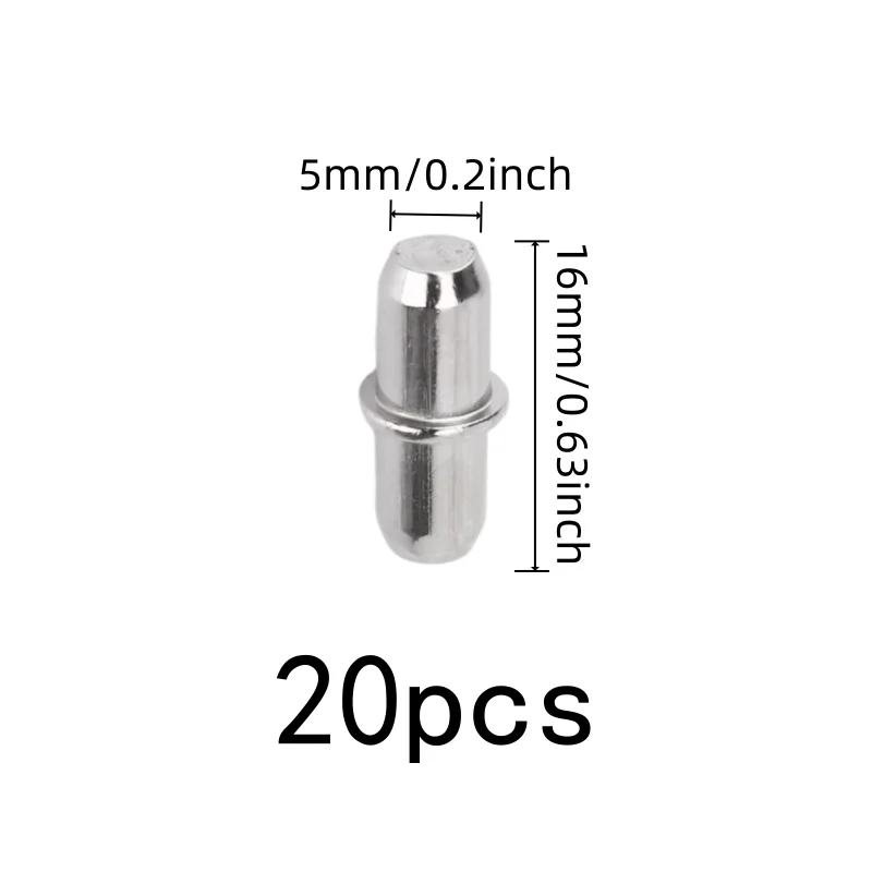 20 pcs Furniture Board Brackets for Bookshelf Layer Pins, Rust Resistant Finish, Compact Peg Design, Multipurpose