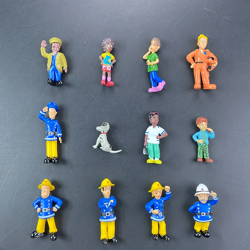 6Pcs/set Fireman Sam Cartoon Anime Fire Fighting Figure Model PVC Doll Toys Boy Girl Toy For Kids Birthday Xmas Gifts