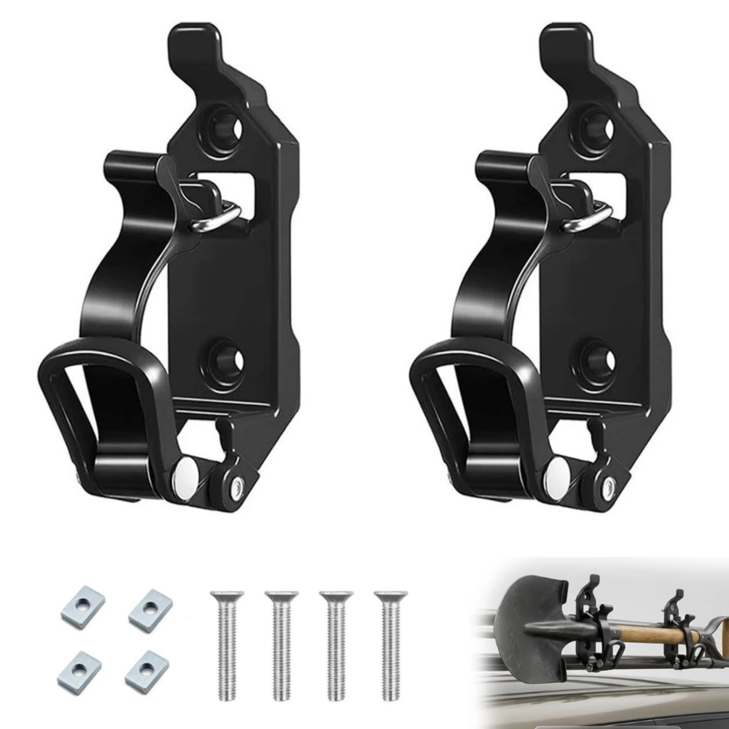 Image of 2 Stück Hochbelastbare Metall-Gummi-Klemmen mit Schnellverschluss für Dachgepäckträger, LKW-Ladefläche, ATV, UTV, Auto, Wohnmobil, Boot, Heimzubehör