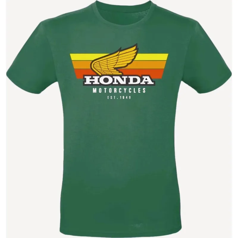 هوندا 2025 جديد لراكبي الدراجات النارية خمر نمط نمط سكوتر تي شيرت الرجال والنساء عادية الراحة دراجة نارية قصيرة الأكمام #2