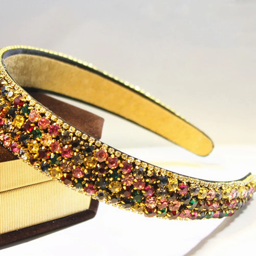 

Crystal Waterfall Hair Hoop Rhinestone Wide Headband For Women Girls Party Wedding Prom Daily Wear Hair Accessory Decor