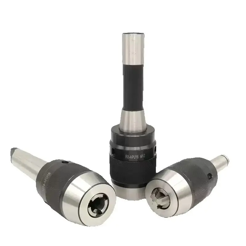 Integrated Drill Chuck MTA/B Taper Shank Self Tightening Chuck R8, C20-APU16 Milling Machine APU13 Drill Chuck Three Claws