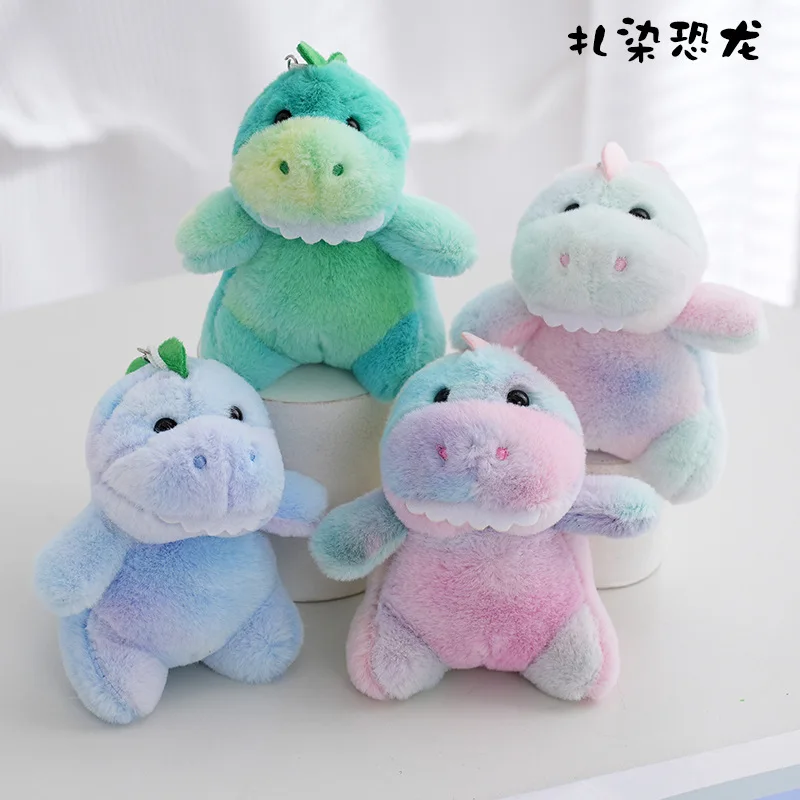 

30pcs/lot Wholesale Tie-dye Dinosaur Plush Toy Bag Package Pendant Doll Ornaments Stuffed Gift,Deposit First to Get Discount muc