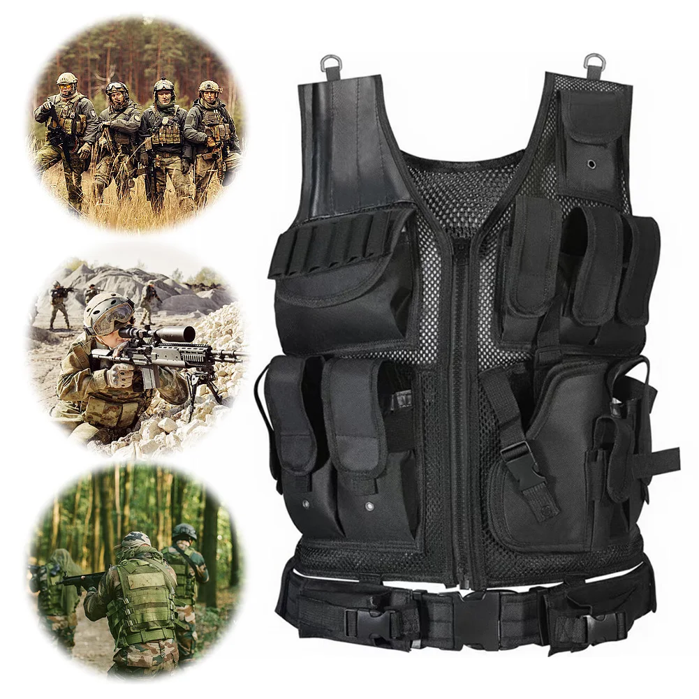 Nylon Combat Body Armor Vests Adjustable Airsoft Vest Plate Carrier Vest Hunting Outdoor CS Game Airsoft Training Jacket