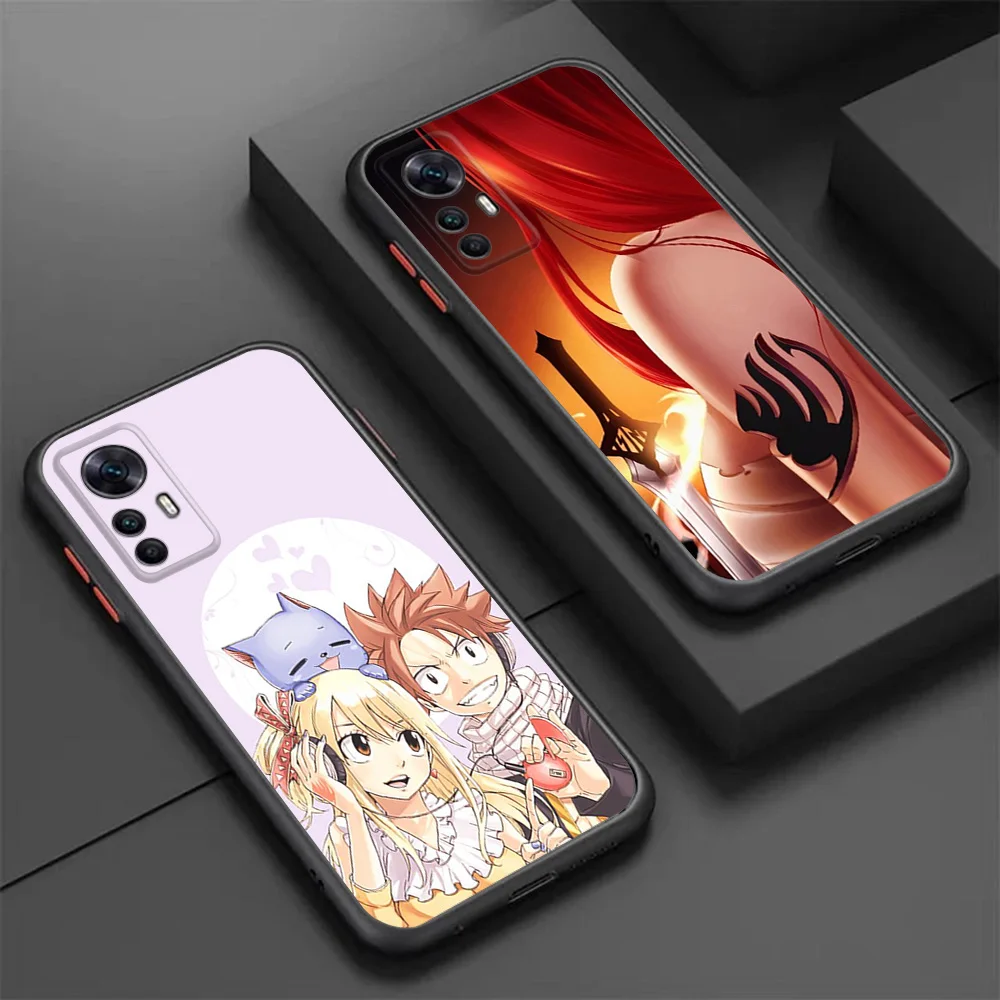 Phone Case For Xiaomi Redmi 9T Note 10 9 8 8t 9s 7 10s Pro 9a 9c 10a 10c 10t Note9 5G Anime Fairy Tail Matte Translucent Cover