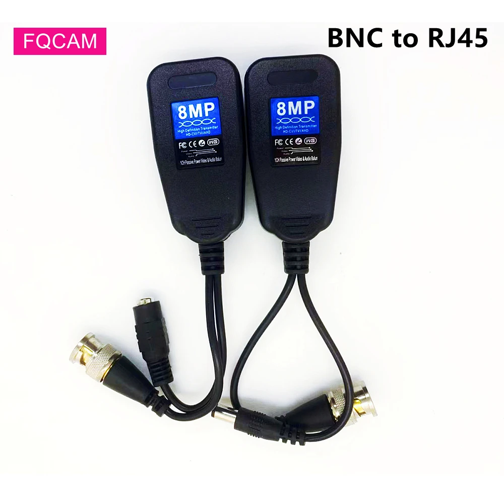 5Pairs 4K Passive Video Power Balun BNC Transfer to RJ45 Transceiver for High Definition 8MP AHD/CVI/TVI Cameras