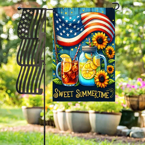 Americana Country Summer Patiotic Farm Garden Yard Flag Decor Outdoor 12 x 18 RRM IIX SSL