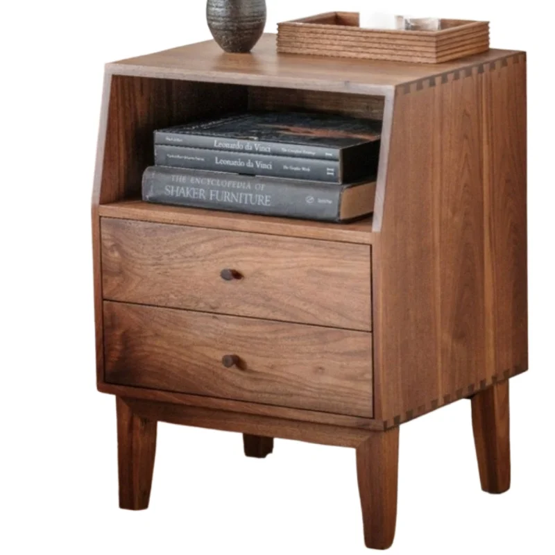 

Nordic simple solid wood furniture storage chest, Japanese cherry wood, black walnut bedside table