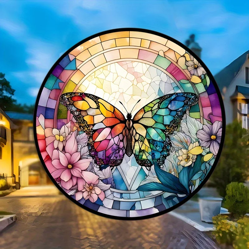 Schmetterling Blumen rv Home Fenster Glas elektro statische Aufkleber nicht klebende statische Frisch halte glas Aufkleber Antik ollisions dekoration #6