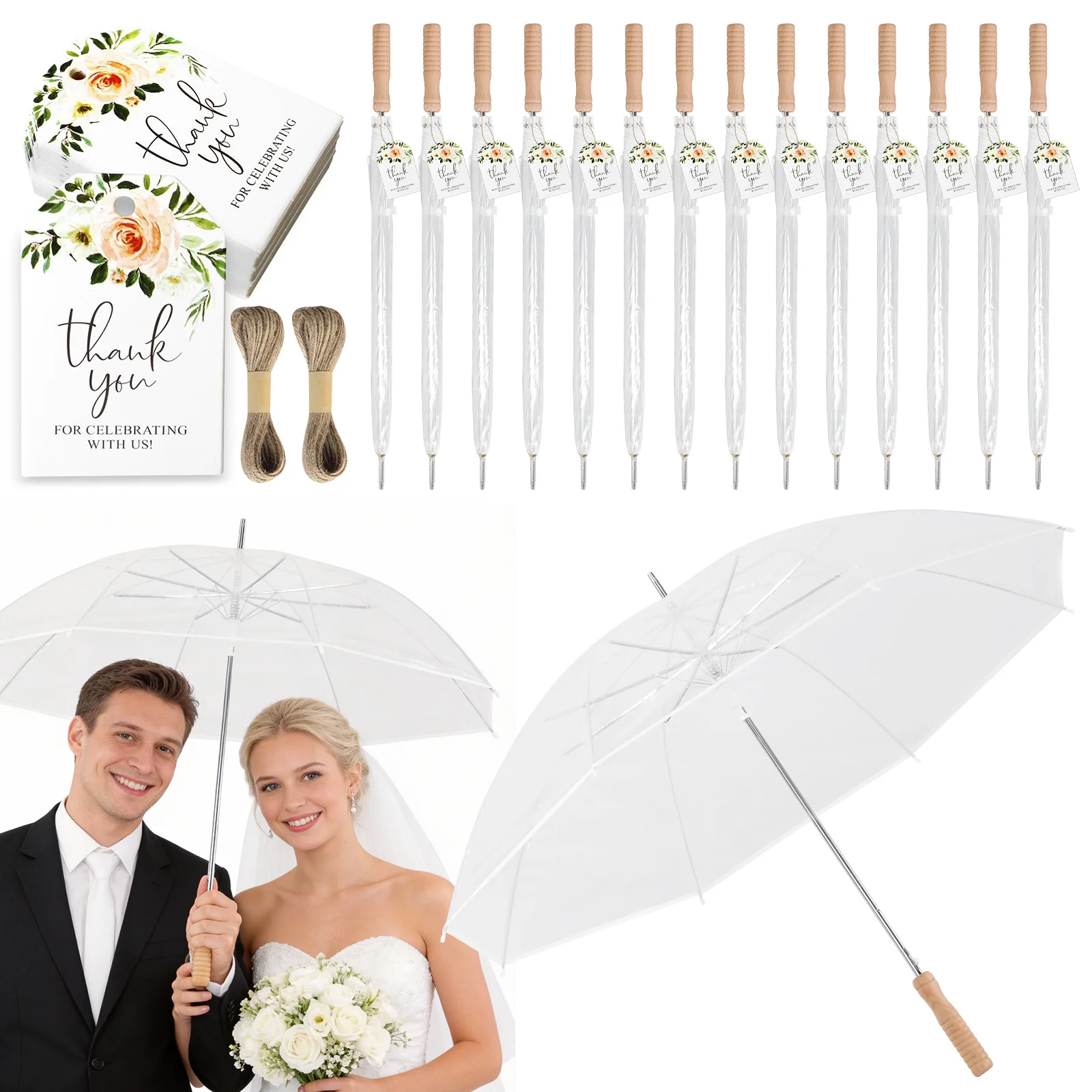 

50 Pcs Wedding Umbrellas Bulk