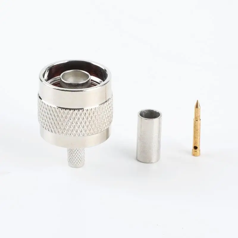 /PFU/1Set N Type Male Plugs For RF Coaxial Cable RG58 RG142 LMR195 RG400 Soldered Crimpd Straight Connectors Replacements