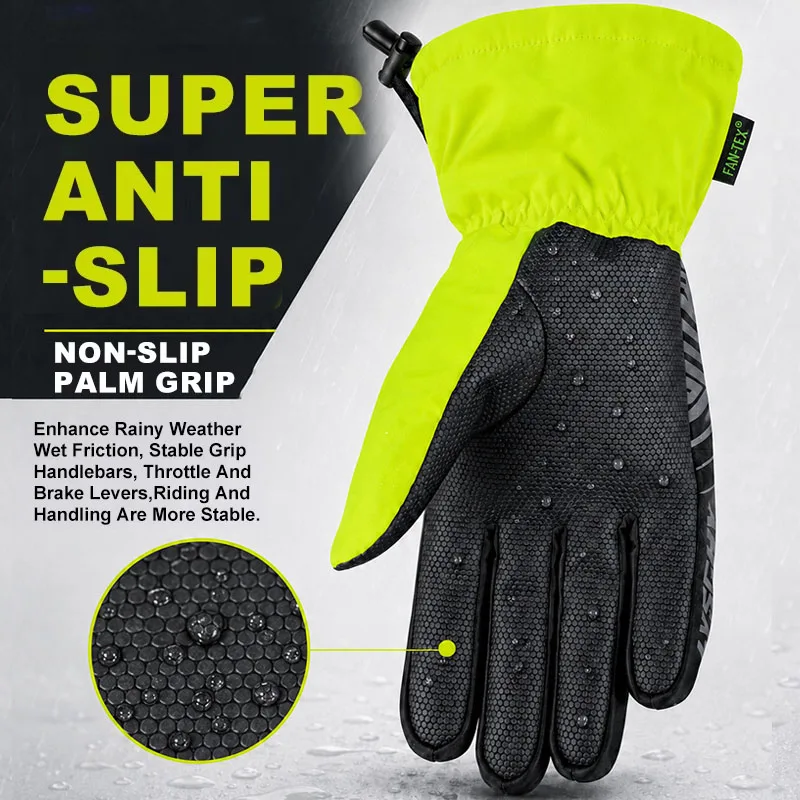 LYSCHY Touch Screen Waterproof Gloves Cycling Equipment Heavy Rain Takeaway Rider Tram Motorcycle Water Resistant Anti-Slip S XL