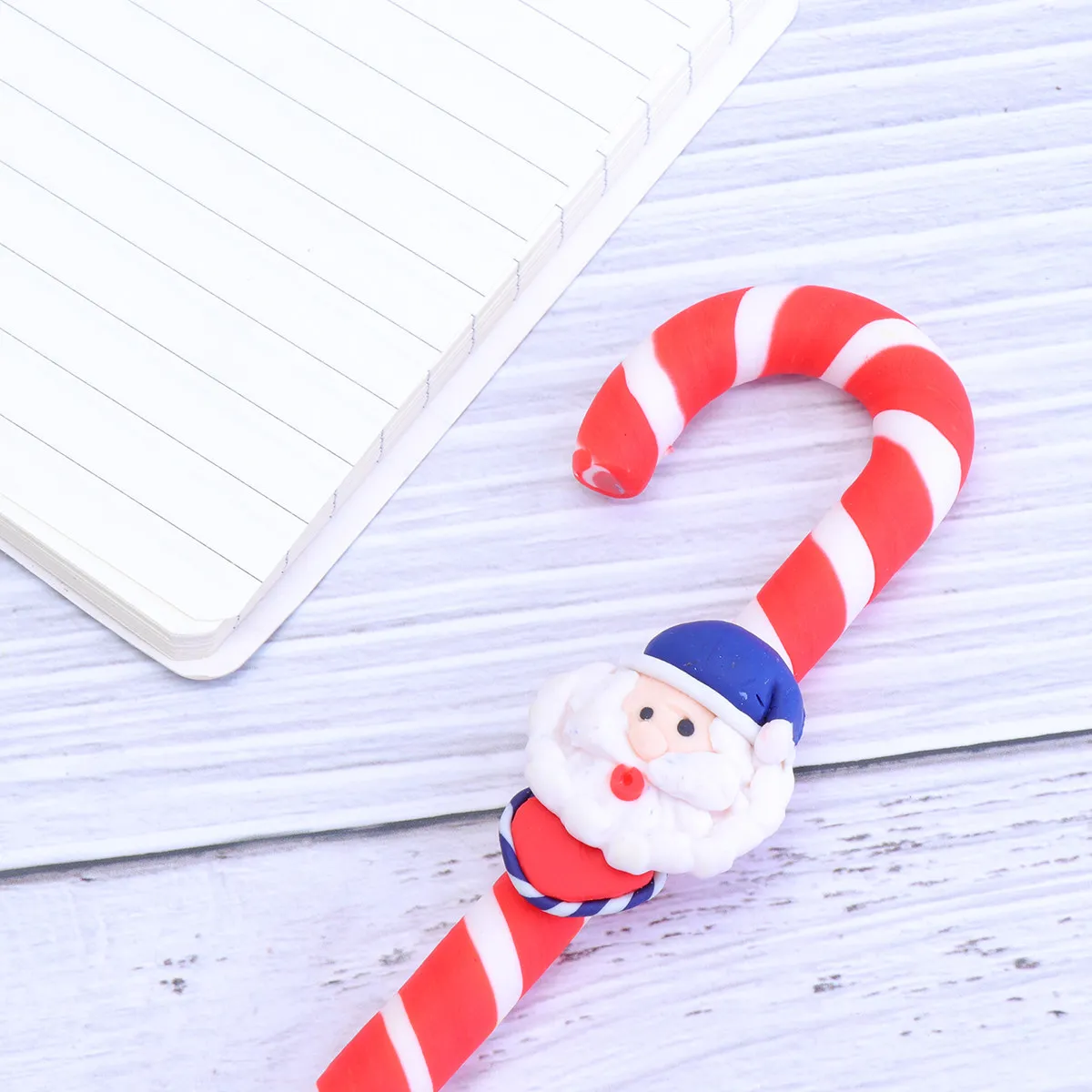 

6Pcs Christmas Writing Pens Crutch Inspired Creative Gel Ink Smooth Flow Festive Stationery for Classmates Gift Idea