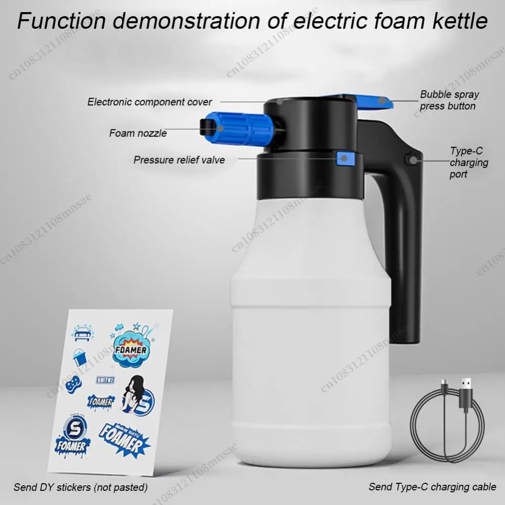 

1.5/2L Car Washing Electric Foam Sprayer Home Cleaning Hand Pump Foam Sprayer USB Rechargeable Garden Gardening Water Gun Tools