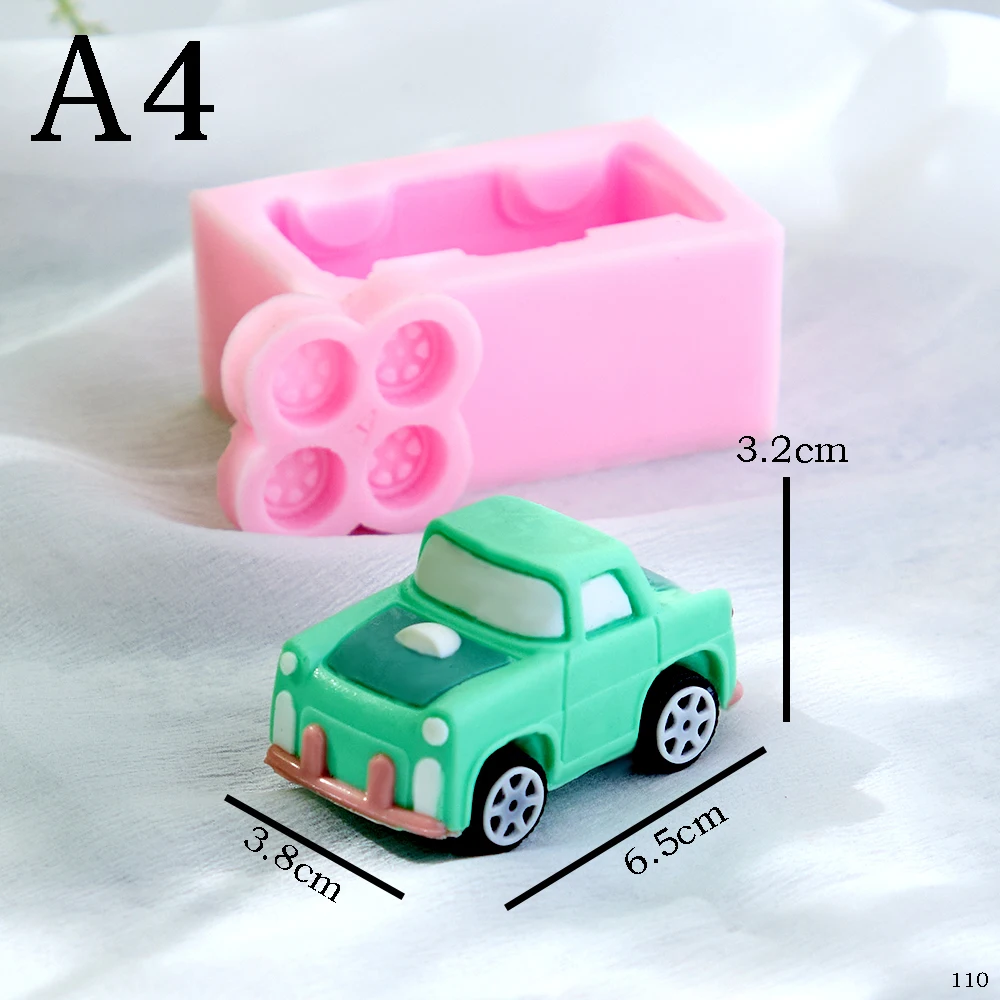 Cartoon 3D Bus Car Silicone Mold Fondant Cake Chocolate Mould Cake Decoration Accessories Craft Supplies Plaster Resin Molds